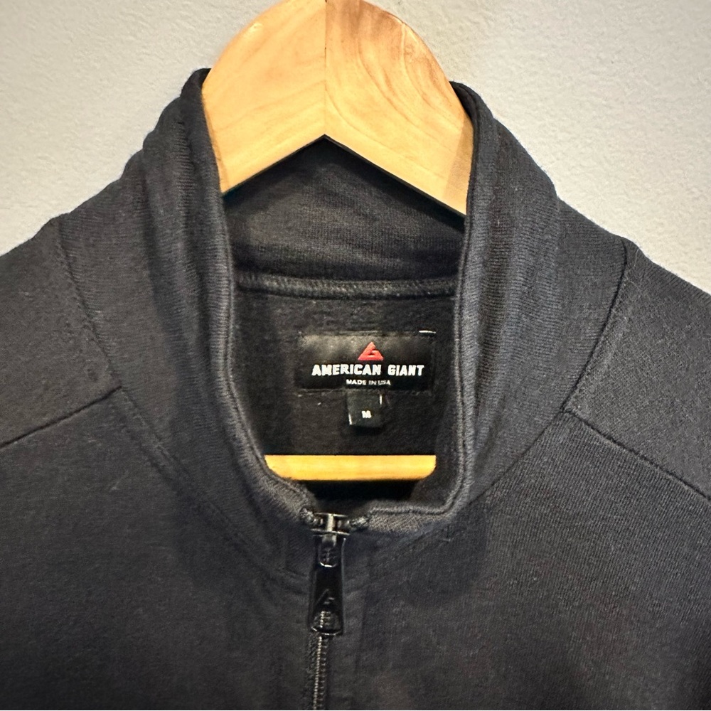 American Giant Black Zip Up Sweater - Picture 2 of 6